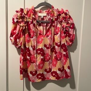 Pinch Red and Yellow Floral Blouse